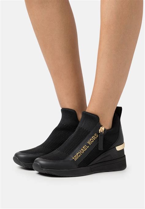 michael michael kors women's willis wedge trainer sneakers|michael kors wedge sneakers black.